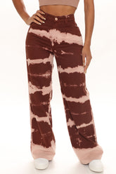 Always Vibin' Tie Dye Skater Jeans - Brown Ins Street